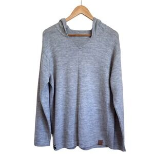 Paka Mens Royal Alpaca Knit Hoodie Large Gray Handmade Pullover Sweater Soft
